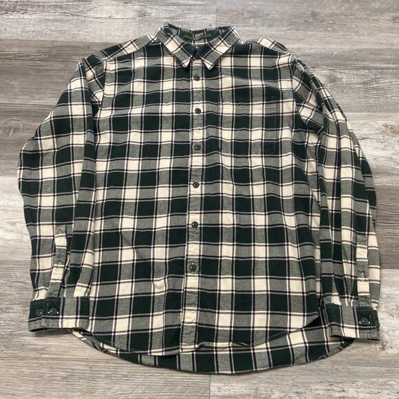 Eddie Bauer‎ Flannel Shirt Green Cream Purple Tartan Plaid Mens XL Relaxed Fit - Picture 1 of 10